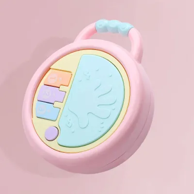 Immagine prodotto di Strumento musicale per bambini, multifunzionale, per l'età prescolare, apprendimento educativo per neonati e bambini piccoli, tamburello rosa