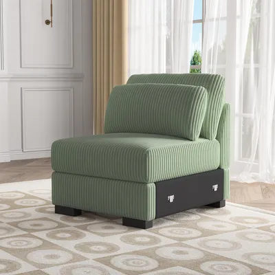 Zdjęcie produktu dla Modułowa sofa jednoosobowa, bez podłokietników, centralny moduł modułowy, zielona