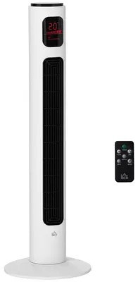 Image de Ventilateur colonne - Ventilateur sur pied - Puissance 45 W - Télécommande - Trois vitesses - Trois modes, dont « vent naturel » - Minuterie 10 h - Oscillation 70° - Blanc