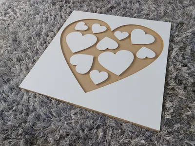 Obrázek produktu pro Velké srdce, nástěnná dekorace z MDF, 50 x 50 cm, zámek