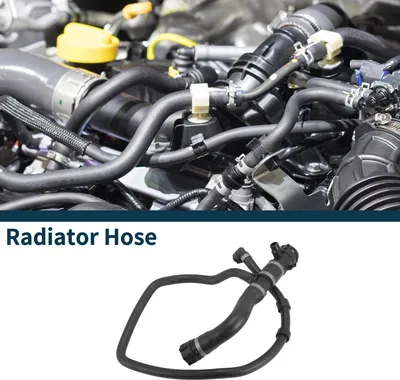 Image de Tuyau De Radiateur, Tuyau De Sortie De Radiateur Pour Bmw X1 2012 N° 17127619255, Tuyau De Liquide De Refroidisement En Caoutchouc Noir, 1 Pièce