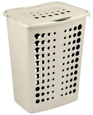 Produktbild von CURVER | Wäschetonne - Wäschekorb - Wäschebehälter - creme - 40L - aus Kunststoff - Wäschesammler - Wäscheorganizer - Praktisch