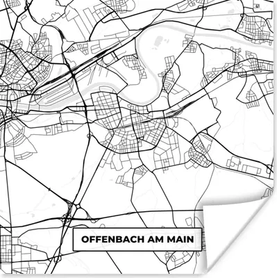 Produktbild von MuchoWow® Poster Offenbach am Main - Stadtplan - Karte 75x75 cm - Wand Dekoration