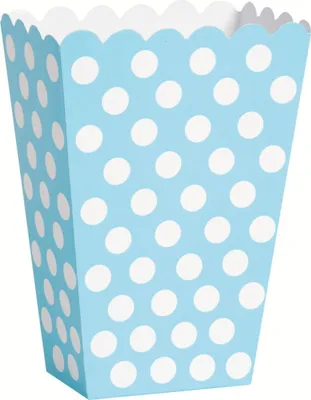 Produktbild von 8 Boxen aus Pappe mit Punkten hellblau