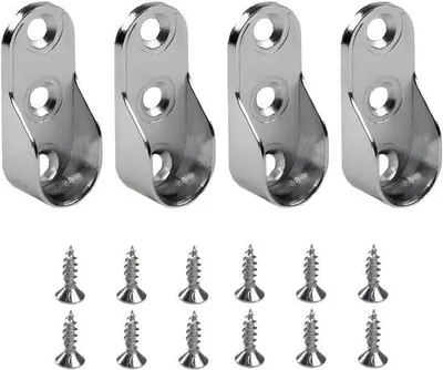 Produktbild von 4 Stahlhaken für Innenkleiderstangen - 195 x 32 mm, für Kleiderschränke