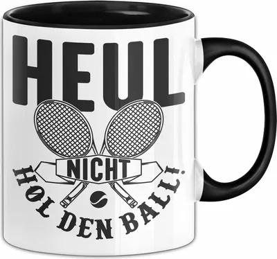 Produktbild von Tischtennis Tasse Geschenk Tischtenniss-Spieler Geschenkidee Heul Nicht Hol Den Ball (Schwarz)