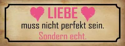 Produktbild von vianmo Holzschild 10x27 cm Liebe muss nicht perfekt sondern Spruch Zitat