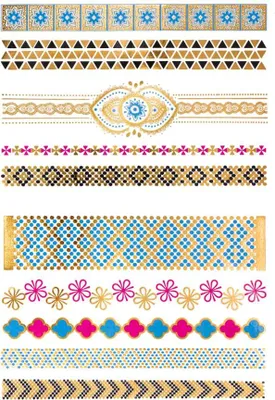 Produktbild von Oblique Unique Temporäre Klebetattoos Schmuck Armband Tattoos Tättowierung gold