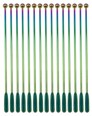 Obrázek produktu pro 15 kusů koktejlových míchacích tyčinek z nerezové oceli, délka 19 cm