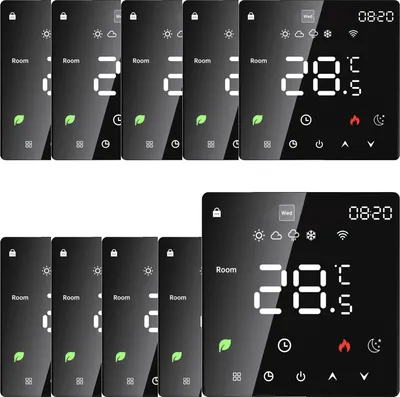 Produktbild von 10X Digital LCD Raumthermostat Thermostat Wandthermostat Unterputz Fussbodenheizung fuer Warmwasserbereitung/Boiler mit woechentlich programmierbarer Funktion,Schwarz