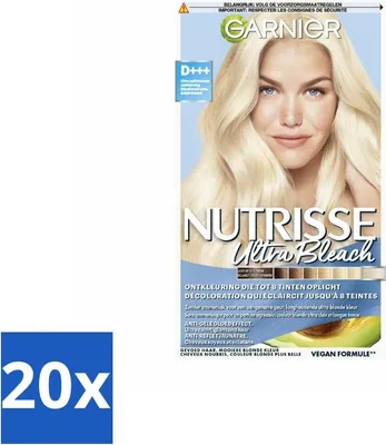 Obrázok produktu pre Garnier - Nutrisse Ultra Blonde D+++ - Bielenie - Ultra Pure Blonde - Super zosvetlenie - Permanentná farba - Hodnotné balenie - 20 kusov