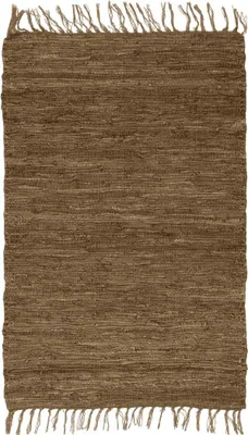 Zdjęcie produktu dla Taupe tkany dywan skórzany 60x90