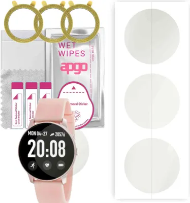 Produktbild von apgo 3 Stück Schutzfolie, Matt, kompatibel mit Rubicon RNCE40 PRO Smartwatch, Hydrogel Displayschutzfolie mit Positionierhilfe, Displayfolie, robust und kratzfest