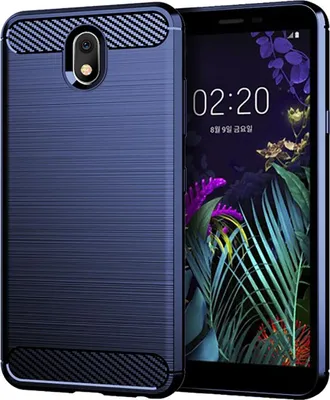 Produktbild von Schutzhülle Handyhülle für LG K30 2019 Case Cover Carbon Optik Blau