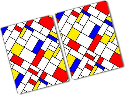 Produktbild von Tulup Glas Herdabdeckplatte - 2x40x52 cm - Glaskeramikkochfeld-Abdeckung Spritzschutz Glasabdeckplatte Kochplattenabdeckung und Schneidebrett - Zweiteilig - Kunst: modern & klassisch - Abstraktion - Mehrfarbig