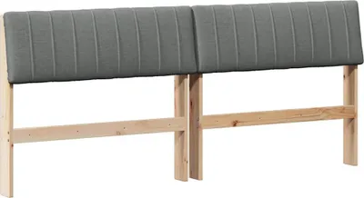 Produktbild von vidaXL Gepolstertes Kopfteil Dunkelgrau 180 cm Massives Kiefernholz