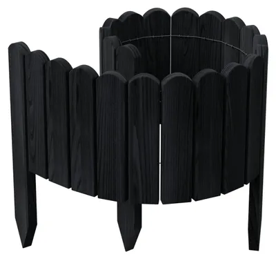 Produktbild von be4nature Flexible Holz Beeteinfassung 30 x 100 cm Schwarz Imprägnierte Rollborder Beetumrandung Gartenzaun Deko Palisade Mähkante