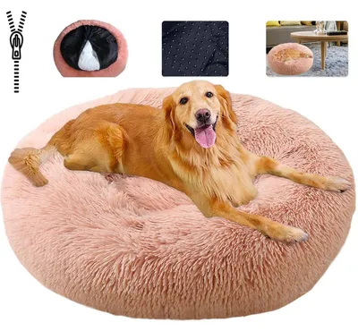 Immagine prodotto di Cuccia per animali domestici, morbida e lavabile, cuscino per cani, rosa, taglia M - 60 cm