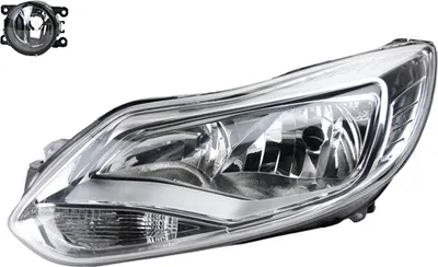 Zdjęcie produktu dla Reflektory pasujące do Ford Focus, produkcja od 04/2011 do 09/2014, typ żarówek H7 i H1, oraz przeciwmgłowe. Numery części: 1735194, 1721997, 1724802, 1751119, 1768366, 1786447, 1838644, 187392. Producent: Johns