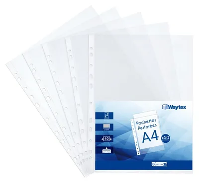 Productafbeelding van Documententas A4, transparant generfd, 40 micron, 50 stuks