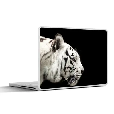 Produktbild von MuchoWow® Laptop Aufkleber Sticker Cover Tiger - Weiß - Schwarz 36.5x27.5 cm - Laptop-Sticker