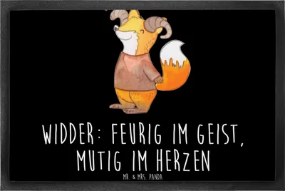 Produktbild von Mr. & Mrs. Panda Schmutzfangmatte Widder Astologie 50 x 75 cm - Schwarz - Geschenk, Gummimatte, fußmatte, Schmutzmatte, Fussmatte, Schmutzfangteppich, Sternzeichen
