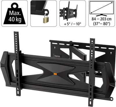 Obrázek produktu pro Hama Professional, 50 kg, 300 x 200 mm, 600 x 400 mm, 5 - -10°, 8°, Černá