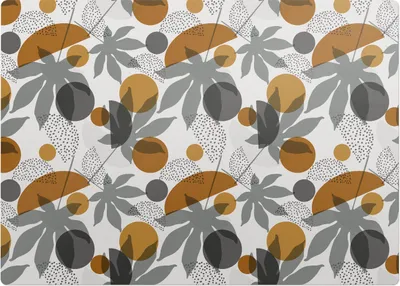 Obrázok produktu pre Geometrické Listy– Ochranná podložka na podlahu – Podložka pod stoličku – 140x100cm – Protišmyková podložka na tvrdé podlahy