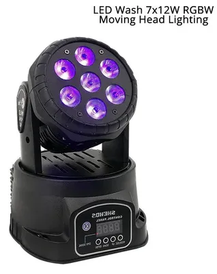 Zdjęcie produktu dla Oświetlenie sceniczne LED - Reflektor ruchomy 7x12W - RGBW 4w1 - Sterowanie DMX512 - 36W - Do użytku na imprezach DJ, na scenie, na dyskotekach - Wtyczka EU