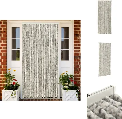 Image de vidaXL Rideau moustiquaire gris clair et gris foncé 56x185 cm Chenille - Moustiquaire