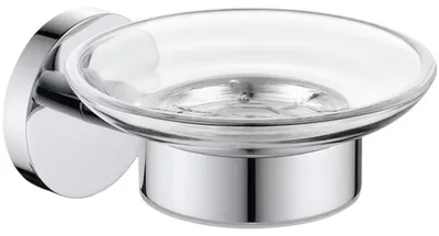 Image de VitrocéramiqueO - Porte-savon mural Lineo - chrome, verre transparent