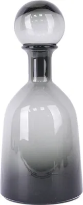 Zdjęcie produktu dla Dekoracyjna szklana karafka Schäfer - Stylowa szklana butelka do napojów i jako dekoracja stołu 34 cm antracytowa