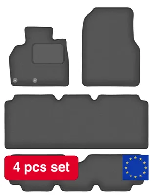 Image de Tapis de sol en velours pour voiture, protection durable, ajustement parfait, gris
