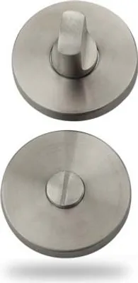 Produktbild von WC Bad Schloss Edelstahl | Türschloss Riegel Massiv | Drehknopf Verriegelung | Badschloss Toilette Drehriegel Silber