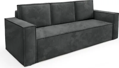 Produktbild von BETTSO Elegantes Kordsofa RODA Grau Sofa mit Schlaffunktion Bettkasten 3-Sitzer Polstersofa Stoffsofa Velours 248cm