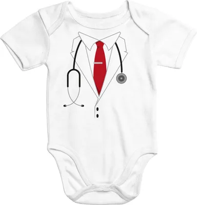 Produktbild von Baby Body Mini Chef Arzt Doktor Kostüm Karneval Fasching Moonworks® weiß 0-3 Monate