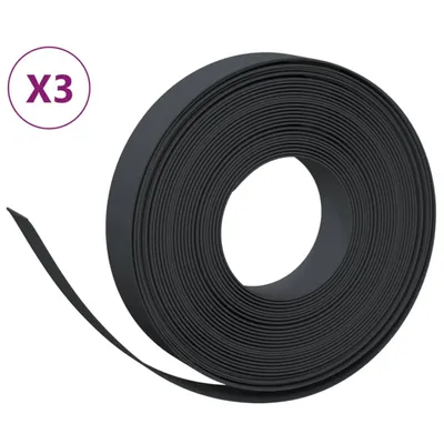 Produktbild von Rasenkanten 3 Stk. Schwarz 10 m 10 cm Polyethylen