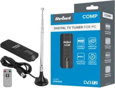 Zdjęcie produktu dla Rebel Comp Tuner DVB-T2, DVB-C, DVB-T H.265 HEVC USB