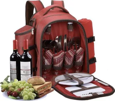 Obrázek produktu pro Piknikový batoh pro 4 osoby, chladicí box, ubrousky, deka