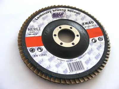 Produktbild von Fächerscheibe Schleifmopteller für Edelstahl geeignet Ø 125 x 22 mm, Körnung 80