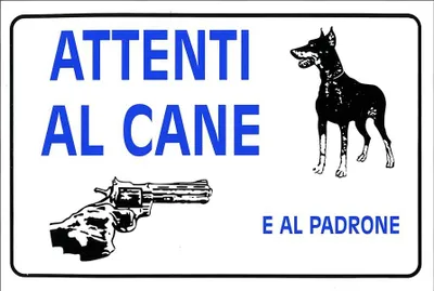 Image de PANNEAU « ATTENTION AU CHIEN ET À SON PROPRIÉTAIRE » 20 x 30 cm