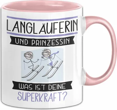 Produktbild von Langläuferin Und Prinzessin Tasse Geschenk Für Eine Langläuferin Geburtstag Was Ist Deine Superkraft (Rosa)