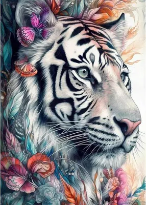 Produktbild von DIY Gemäldekits für Erwachsene - Schmetterling und Tiger Design 30x40cm