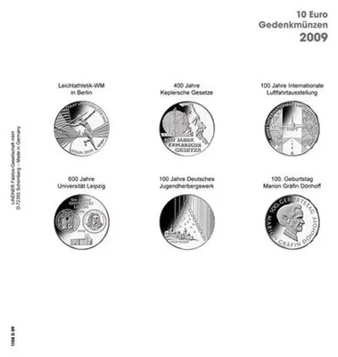 Produktbild von Lindner 1108D09 Vordruckblatt 10 Euro Gedenkmünzen 2009 Deutschland
