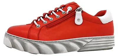 Image de Gemini, chaussures à lacets pour femmes, modèle "Anilina", adaptées aux semelles intérieures, couleur rouge