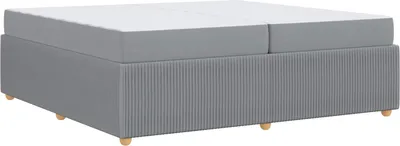Obrázok produktu pre Rám postele s matracmi Svetlosivá 200 x 200 cm látka