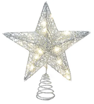 Weihnachtsbaumspitze mit 20 LEDs, 20,3 x 25,4 cm, zwei Modi