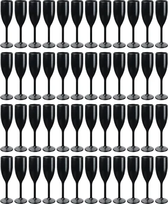 Produktbild von Schramm® Mehrweg Sektgläser in schwarz wählbar 6, 12, 24 oder 48 Stück 150 ml Champagner Glas Sektflöten Sektkelch Stielglas Champagner Gläser Fassungsvermögen, Größe:48 Stück
