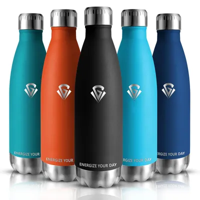 Edelstahl-Trinkflasche 500 ml, doppelwandig isoliert, BPA-frei