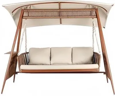 Produktbild von Gartenschaukel Hochwertig Braun Outdoor Robuste Edle Schaukel Designer Möbel
